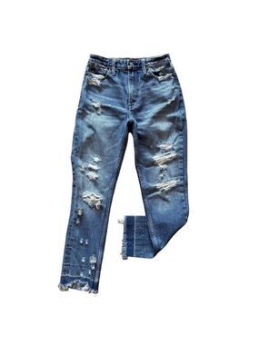 ABERCROMBIE✨ Annie High Rise Distressed Girlfriend Jeans Sz 24/00R